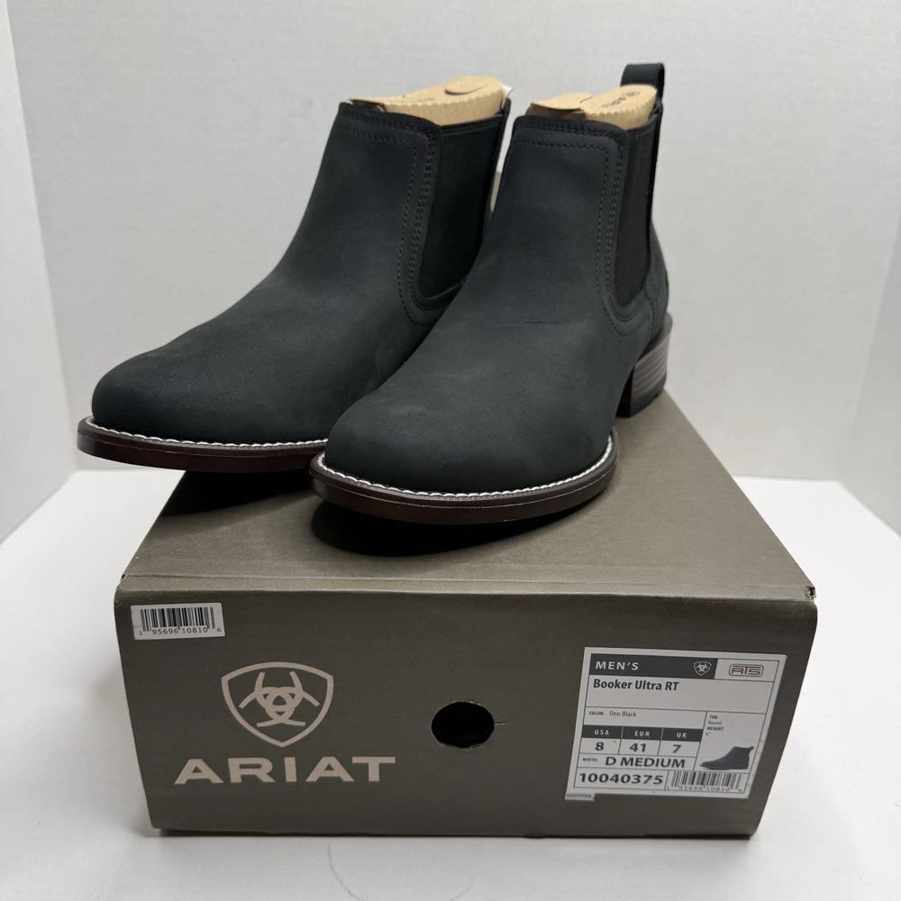 Ariat Booker Ultra RT Chelsea Boots Den Black Men’s 8 D New 10040375